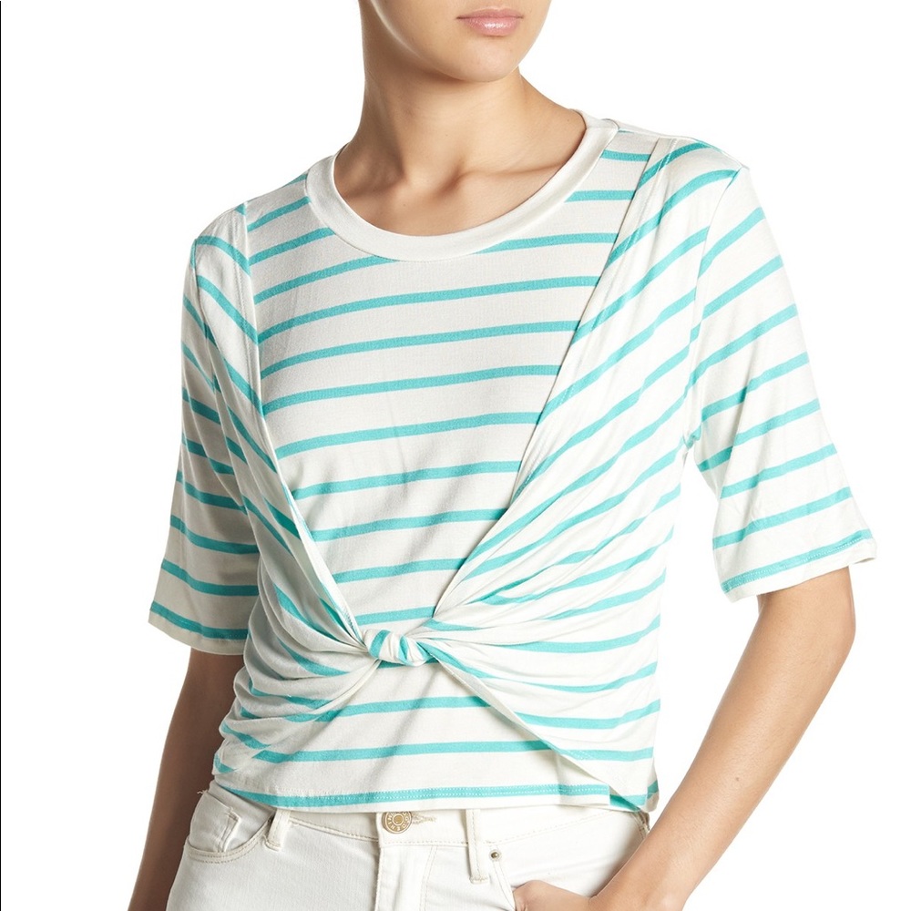 NWOTs ABOUND • Front Knit Crop Striped T-shirt